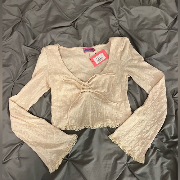 BNWT edikted lacey long sleeve knit top - Picture 1 of 5